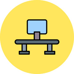 Stand Line Filled Circle Icon