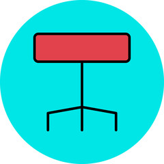 Stool Line Filled Circle Icon