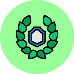 Shield Line Filled Circle Icon