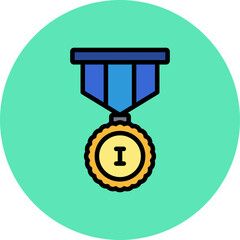 Medal Line Filled Circle Icon