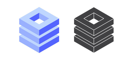 Abstract shape icon isolated on white background. Geometric logotype designs. Vector illustration.