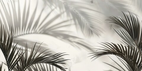 Fototapeta premium Ephemeral dance of light and shadow amongst indoor palms, soothing and artistic