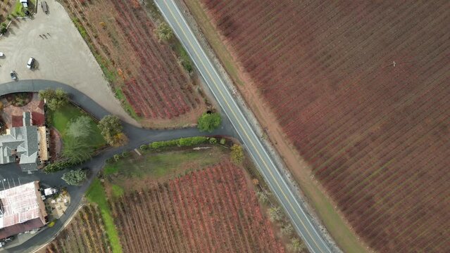 Aerial video over Gilroy United States. on a sunny day