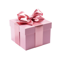 Obraz premium Pink gift box isolated on transparent background