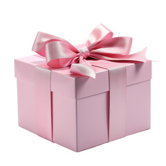 Obraz premium Pink gift box isolated on transparent background
