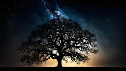 Fototapeta na wymiar tree in the night