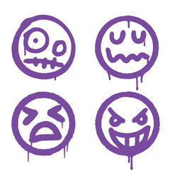 Spray painted graffiti emoji. Grunge spray can emoji