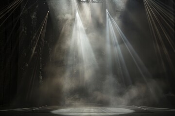 stage lighting with a white light Generative AI - obrazy, fototapety, plakaty
