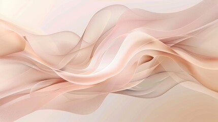 Fototapeta premium Beige-pink abstract background with an amorphous light structure. AI generative.