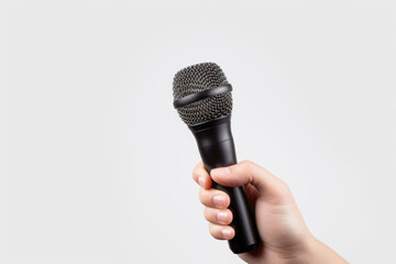 A microphone is being held by a person