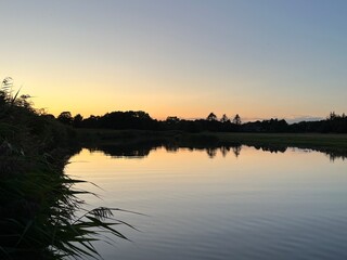 sunset on the river