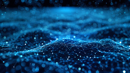 blue digital network background wallpaper stock photo, image, in the style of selective focus, cosmic landscape