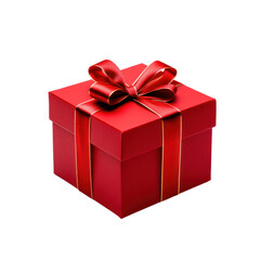red gift box isolated on transparent background