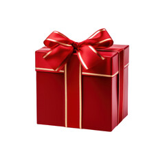 Obraz premium red gift box isolated on transparent background