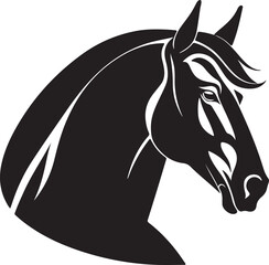 Striking Horse Head Silhouette Vector Graphic