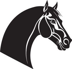 Striking Horse Head Silhouette Vector Graphic