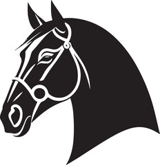 Striking Horse Head Silhouette Vector Graphic