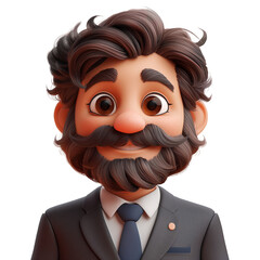 Businessman smiling chracter 3d cartoon
