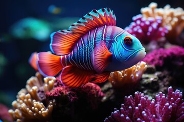 Open aquarium, vibrant marine life., generative IA