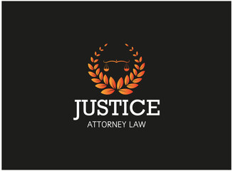 Law firm logo design. Law office set with scales of justice. Vector
