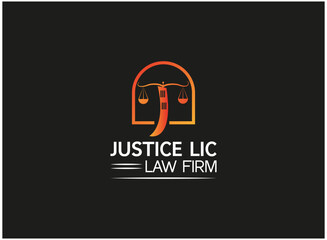 Law firm logo design. Law office set with scales of justice. Vector
