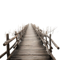 Obraz premium Wooden bridge isolated on transparent background