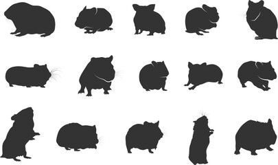 Hamster silhouettes, Hamster vector, Hamster clipart, Hamster icon, Hamster collection