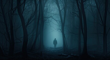 mysterious dark forest landscape
