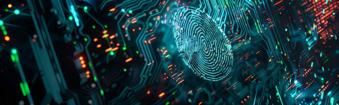 Fingerprint scan provides security access with biometrics identification.