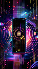 technological rhythm with a mobile wallpaper capturing the pulse of progress, as electronic elements dance in harmony across your screen.