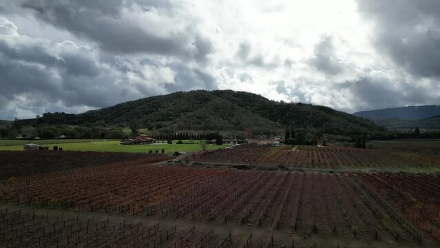 Aerial video over Gilroy United States. on a sunny day