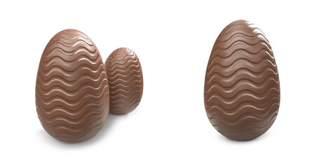 chocolate eggs without filling on white background