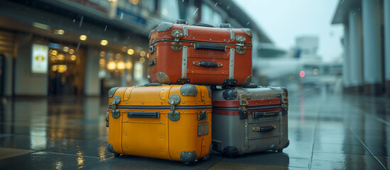 colorful suitcases 