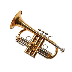 Pocket trumpet isolated on white or transparent background