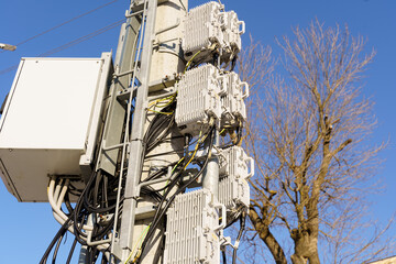 Tower With Multiple Wires and Attachments