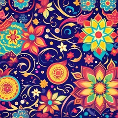 Beautiful and colorful seamless pattern design