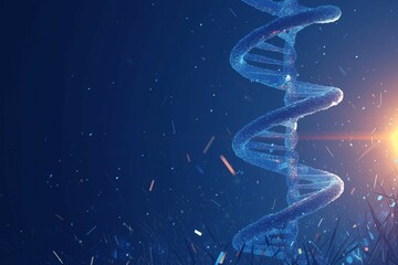 Obraz premium Genetic beauty DNA structure highlighted against a dark background
