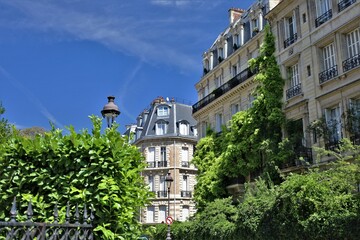 real estate in wealthy neighborhood of Paris , 8th arrondissement - obrazy, fototapety, plakaty