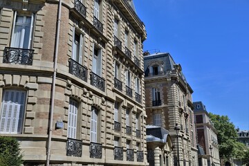 real estate in wealthy neighborhood of Paris , 8th arrondissement - obrazy, fototapety, plakaty