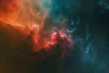 Glowing huge nebula with stars. Space background. - obrazy, fototapety, plakaty