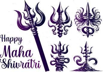 Fototapeta na wymiar Happy Maha Shivaratri Design and Sketch art vector