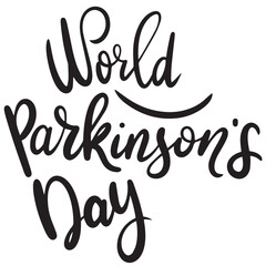 World Parkinson's Day text banner. Hand drawn vector art.