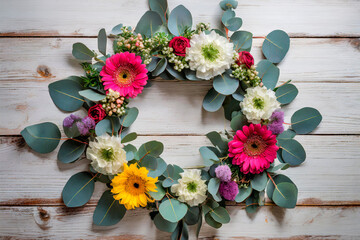 wreath of color flowers