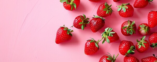 strawberry pink background.