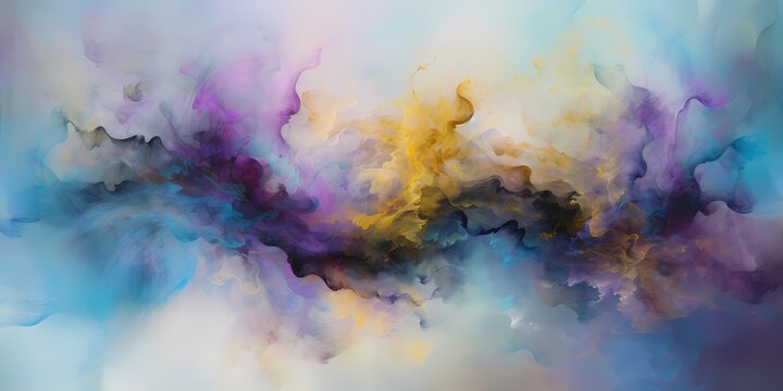 Ethereal wisps of misty colors swirling softly, enveloping the frame in a serene and dreamlike aura.