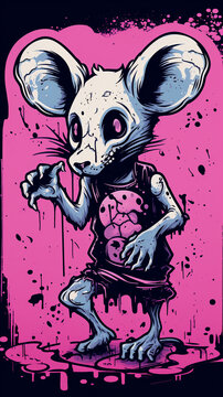 T-shirt design, zombie mouse
