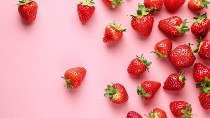 strawberry pink background.