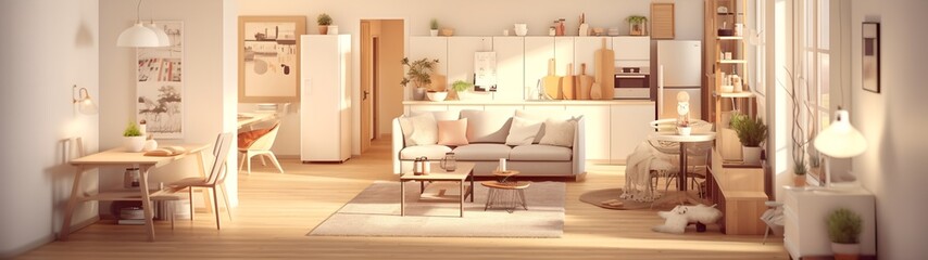 Modern apartment interior, light spacious place to live