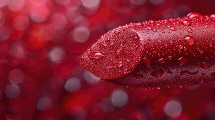 Macro shot of a lipstick bullet with a focus on its creamy texture
