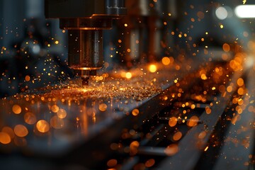 CNC Laser cutting of metal, modern industrial technology Making Industrial Details. The laser optics, CNC computer numerical control are used to direct the material or the laser beam generated